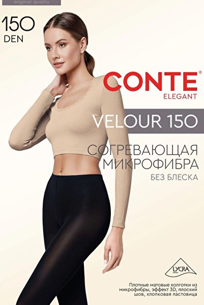 Conte Elegant Șosetă groasă, ultra mată, din microfibră cu efect de velur 3D ...