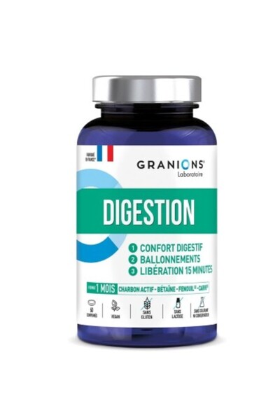 Granions , digestion tablets, 60 pieces, with activated charcoal and fennel