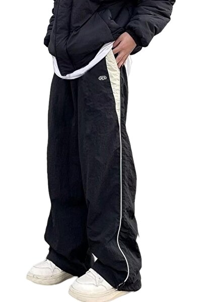 Karakedi Black Retro College Model Elastic Trousers