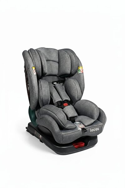 locos 360 Derece Dönebilen (0-36) kg İsofixli Çocuk Oto Koltuğu Gri