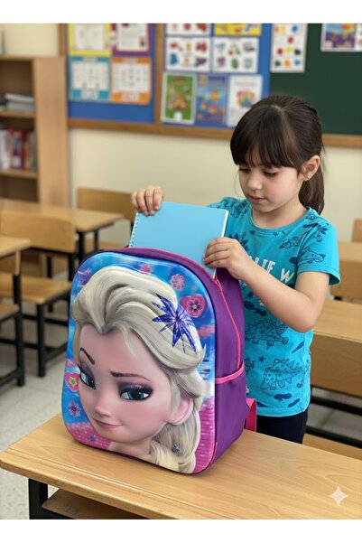 Ümit Kırtasiye Anasınıfı Ilkokul Çantası Elsa Kafa Pembe