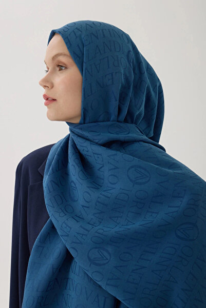 Valentino Orlandi Vo Logo Shawl - Indigo