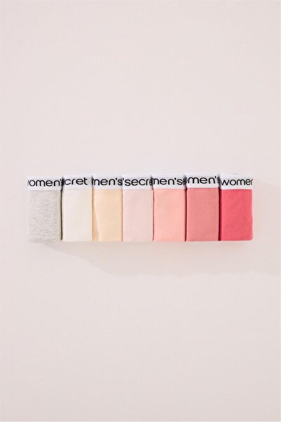 Perspective Women Secret 7-пачка класичних різнокольорових трусиків з логотипом