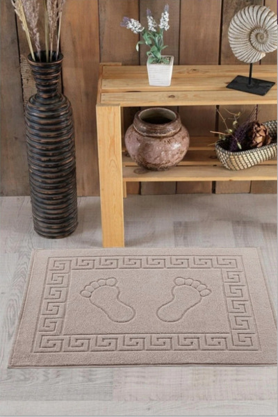 Formeya 3-Piece Footprint Curl Foot Towel Set 250 Grams - Mat Bathroom Set (3 Pieces)