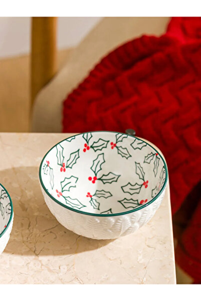 LC Waikiki Lcw Home Mixed Printed Ceramic Bowls Set of 2