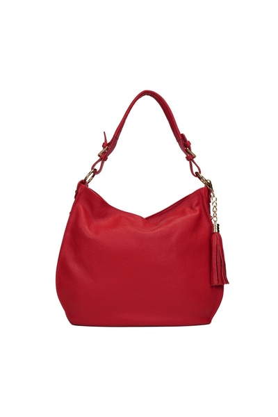 Posete Fagaras Melinda Leather Purse - Red, Casual Bag Made of Genuine Leather, Handbag, Bags