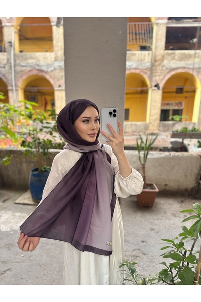 CUOCA LOUNGE Degrade Desenli Mürdüm Soft Pamuk Şal