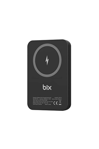 Bix PB112 10000mAh 15W Manyetik Kablosuz ve 20W USB-C Hızlı Şarj Destekli MagSafe Qi Uyumlu Mini Pow