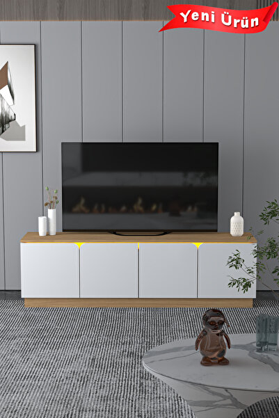 Platinreyon Bohem 180 cm Tv Ünitesi Mdf Kapak Led Işıklı Tv Ünitesi Tv Sehpas...