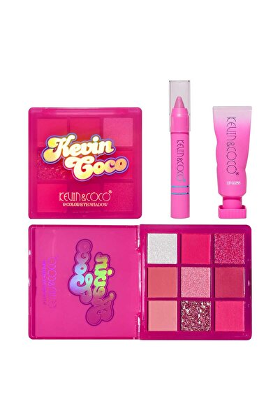 kevin coco Set of 3 makeup products, KEVIN & COCO, Pink Hearted, 9 colors