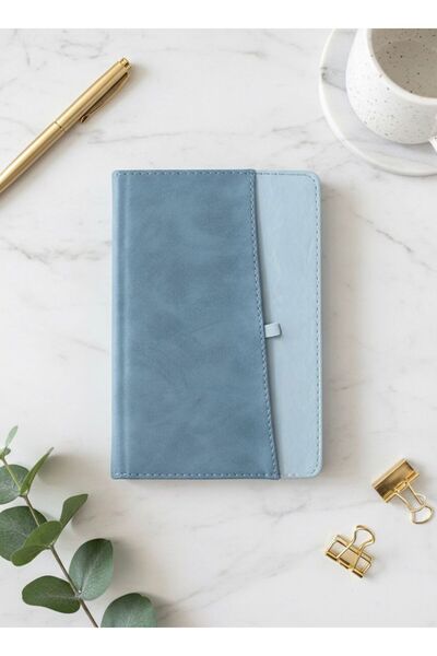 Adalinhome مفكرة أتاكيدز ليزي فيلور بنمط مخطط مع جيوب جانبية - 112 ورقة (13×21 سم)