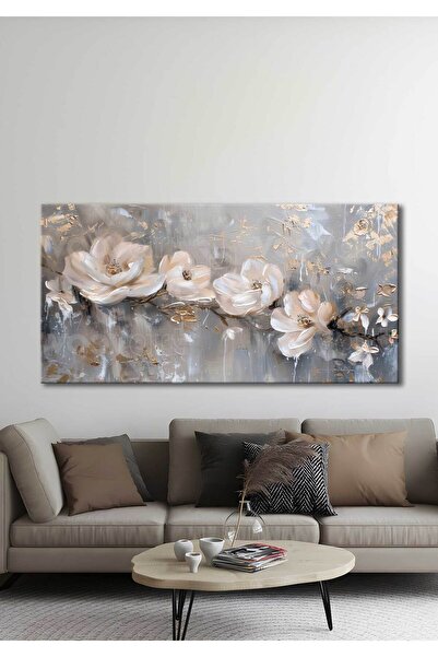 Voovart Soyut Çiçekler Dekoratif Kanvas Tablo - VOOV2840