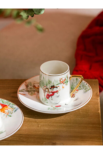 LC Waikiki Lcw Home White Christmas Themed Coffee Cup Set of 2