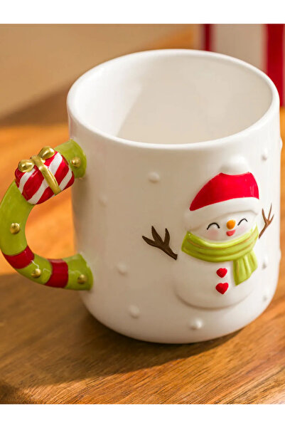 LC Waikiki Lcw Home White Ceramic Mug with Snowman Figure 320 ml