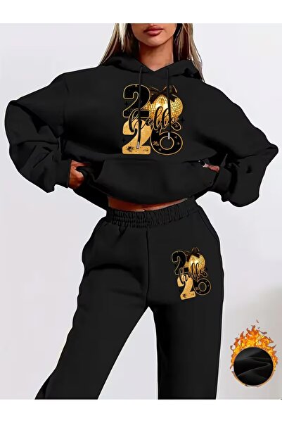 Flaubert Women's Christmas Printed Sweatshirt-Sweatpants 2-Piece Set Oversized