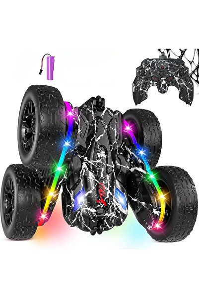 TUENGİ STORE Şarjlı Uzaktan Kumandalı Işık Sesli Stunt Car 360 Derece Dönen T...