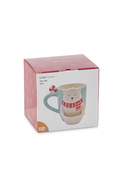 LC Waikiki Lcw Home Blue Christmas Themed Ceramic Mug 492 ml