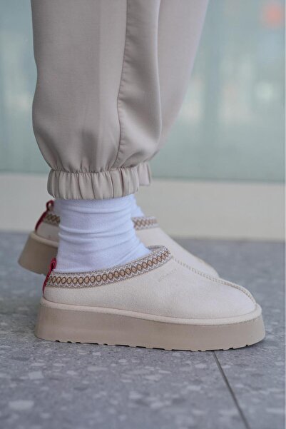 SOLAZER Women's Black Thick Soled Fur Slippers Boots 038-3