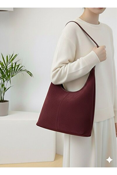 Madame Women's Shoulder Bag Soft Exterior Textured Quality Craftsmanship Lined Eyelet Suede Leather Handbag with Zipper