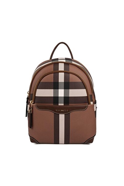 Silver Polo Silver & Polo Sp1265 Women's Backpack Plaid Dark Brown-Brown