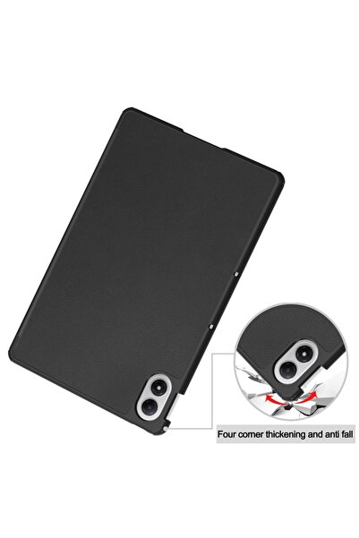 SKYDDAR INNOVATION Husă pentru tabletă Xiaomi Redmi Pad 2 Pro, cu suport multi-unghi, FoldPro, neagră, set cu autocolant