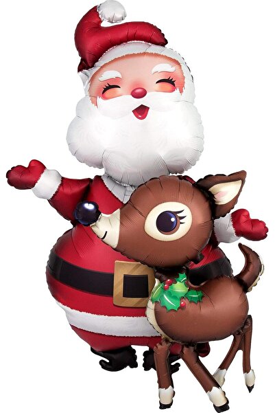 Colorland بالون سانتا ورنة هوائية - زينة عيد الميلاد من رقائق الألومنيوم مقاس...