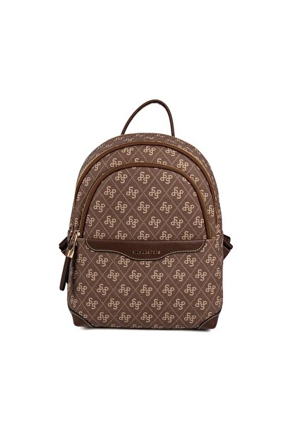 Silver Polo Sp1265 Women's Backpack Monogram Brown