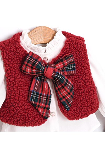 Cumino 3-18 Months Plaid Rosette Birthday Baby Girl Set with Ribbon