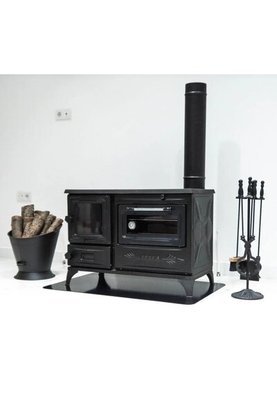 Reyo Stove Kırkgöze Büyük Camlı Fırınlı Şömine Soba