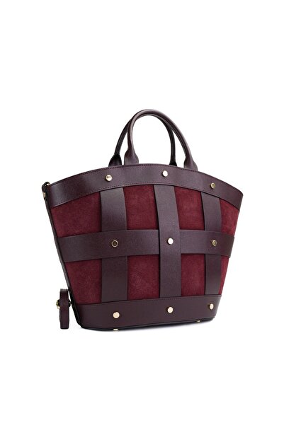 Posete Fagaras Damiana Leather Purse - Bordeaux, Genuine Leather Office Bag, Handbag, Bags