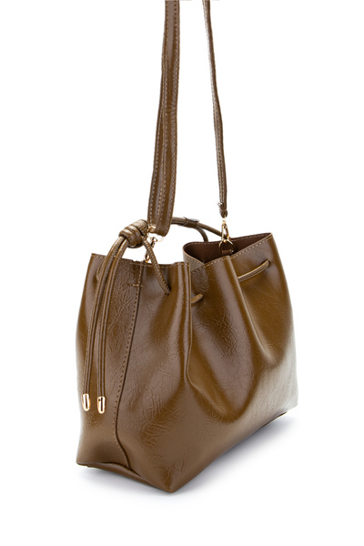 minebag Ruched Detail Yavru Çantağı Elin Women's Crossbody Bag Mink