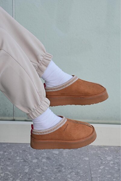 SOLAZER Women's Black Thick Soled Fur Slippers Boots 038-3