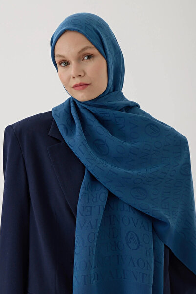 Valentino Orlandi Vo Logo Shawl - Indigo