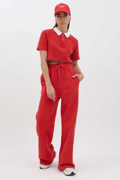 Buly Palazzo Sweatpants with Elastic Waistband and String Detail