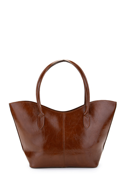 minebag Double Handle Faux Leather Hype Women's Shoulder Bag Brown