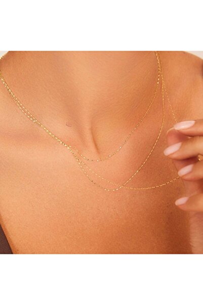 Bordo Kuyumculuk 14 Ayar Altın İnce Aynalı Zincir 0,60 Mm