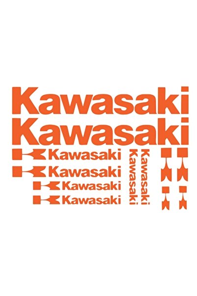 Oracal 651 Set of 10 Kawasaki stickers, orange