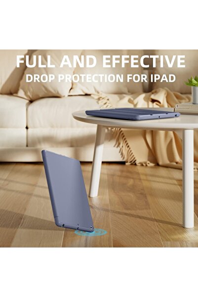 SKYDDAR INNOVATION Tablet case for iPad 10.2, Pencil holder, Flex Trifold, sticker set, Purple