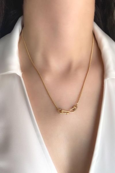 DEMOKAN Women's Steel Necklace Infinite Model Classic Chain Necklace