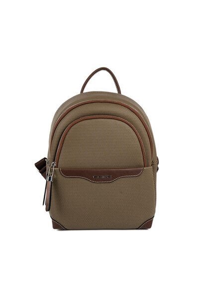 Silver Polo Silver & Polo Sp1265 Women's Backpack Honeycomb L.Khaki-Brown