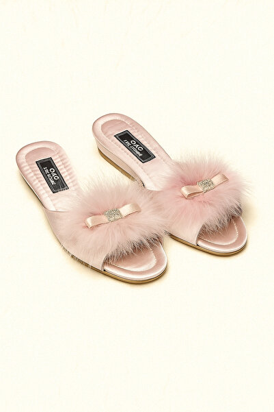 Loule Women's Plush Bow & Stone Women's House Slippers