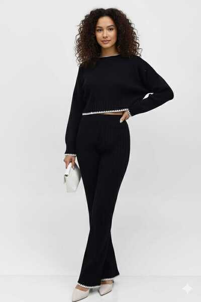 Cemre Life New Deux Women's Shepherd Stitch Knitwear Set