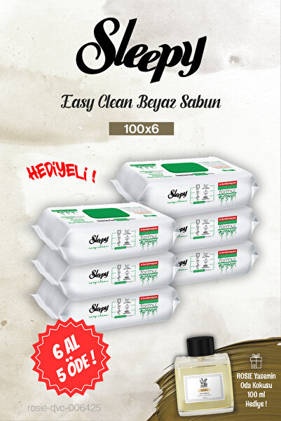 Sleepy صابون أبيض سهل التنظيف 100 قطعة، اشترِ 6 واحصل على 5، عطر غرفة روزي ياسمين