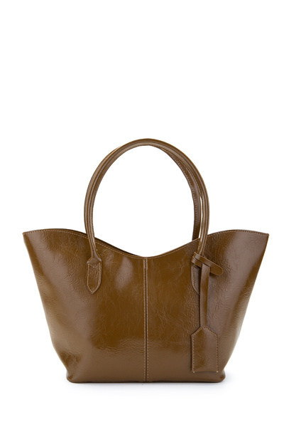 minebag Double Handle Faux Leather Hype Women's Shoulder Bag Mink