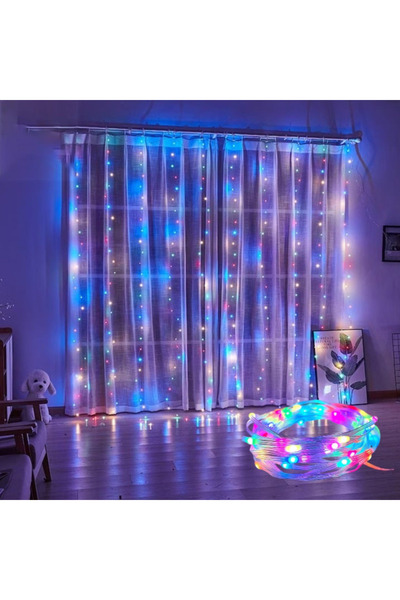 OEM Christmas Installation, Curtain, 100 LEDs, 4x3M 8 lighting modes, Multicolor