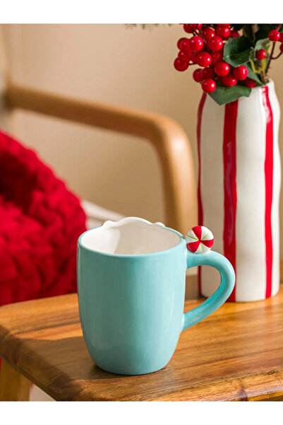 LC Waikiki Lcw Home Blue Christmas Themed Ceramic Mug 492 ml