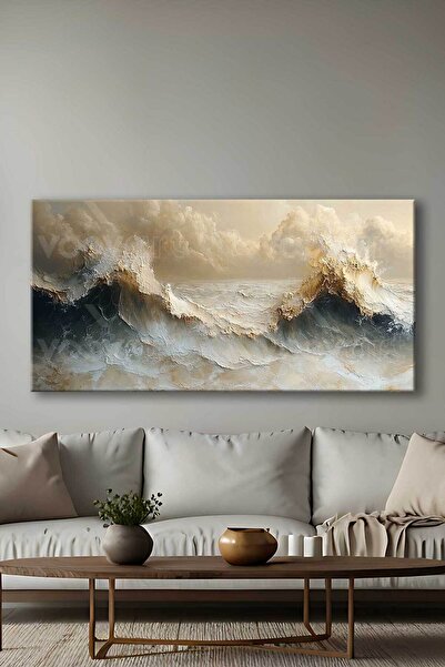 Voovart Soyut Deniz Dalgası Dekoratif Kanvas Tablo - VOOV2846