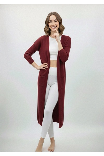 rushana Women's 125cm Long Pocketed Loose Knit Cardigan