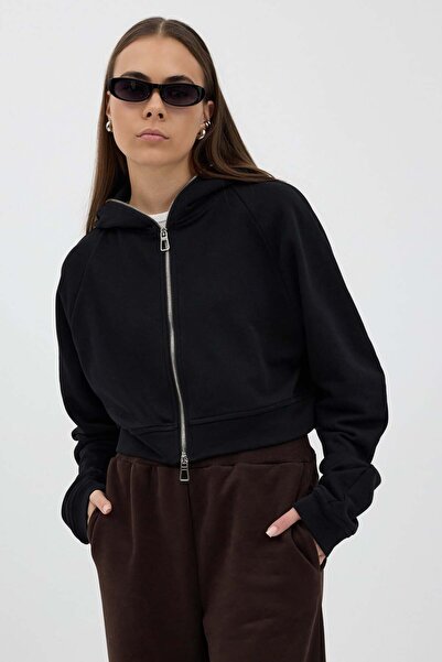 Buly Φούτερ με φερμουάρ και λεπτομέρεια με κουκούλα