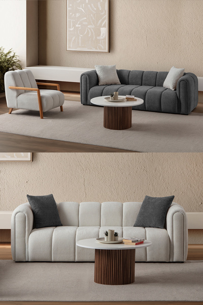 Eymense Nline Koltuk Takımı 3+3+1 Antrasit